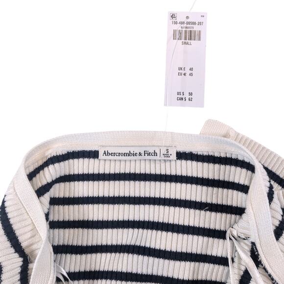 Abercrombie & Fitch Ribbed Halter Sweater Vest Navy Stripe Women’s Small - Picture 11 of 12